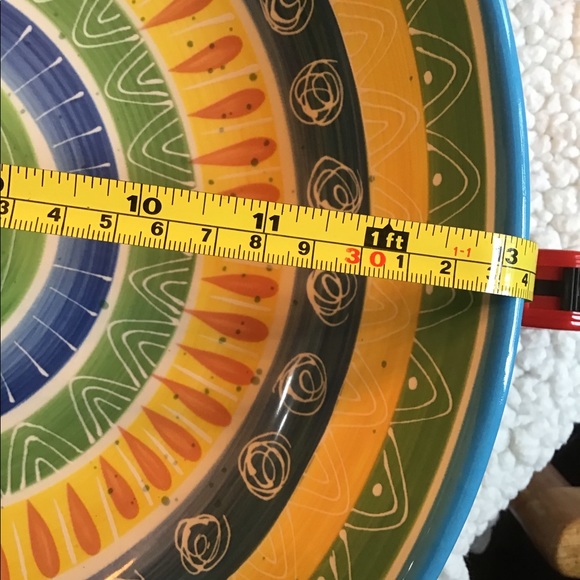 NWOT Stunning design Ceramic Serving Bowl 13” Round - Picture 6 of 6